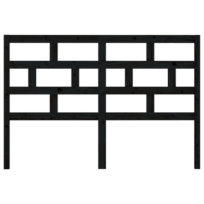 Bed Headboard Black 126x4x100 cm Solid Wood Pine
