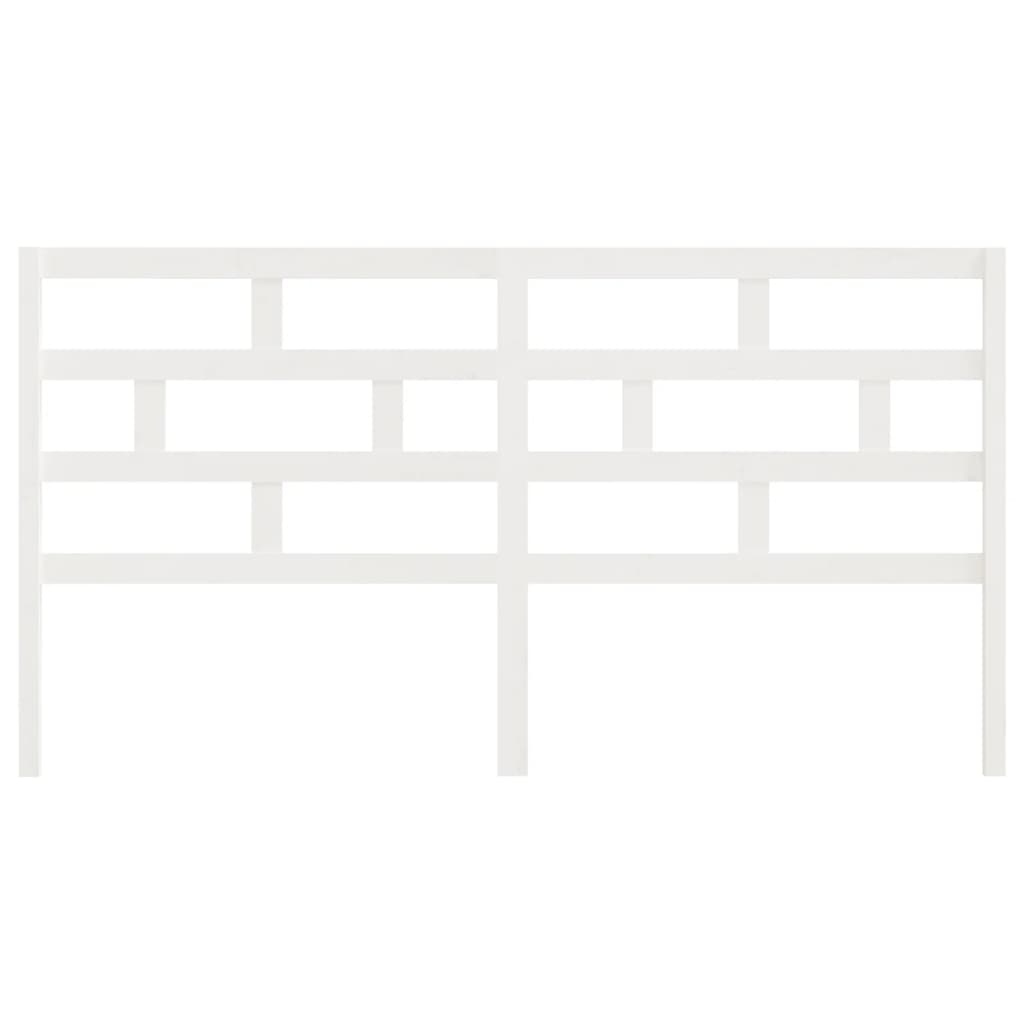 Bed Headboard White 206x4x100 cm Solid Wood Pine