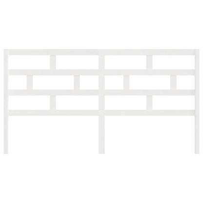 Bed Headboard White 206x4x100 cm Solid Wood Pine