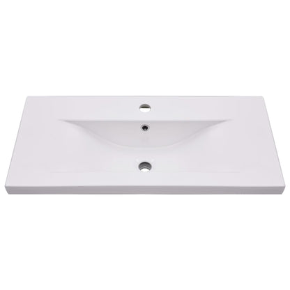 Sink Cabinet with Built-in Basin White Engineered Wood