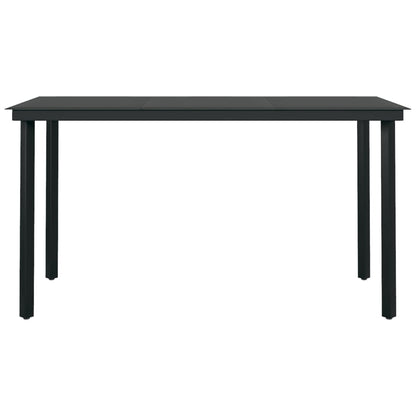 5 Piece Garden Dining Set Black
