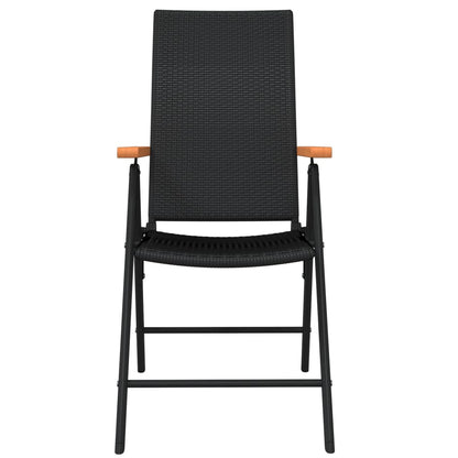 7 Piece Garden Dining Set Black