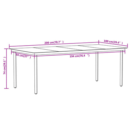 7 Piece Garden Dining Set Black
