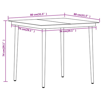 5 Piece Garden Dining Set Black