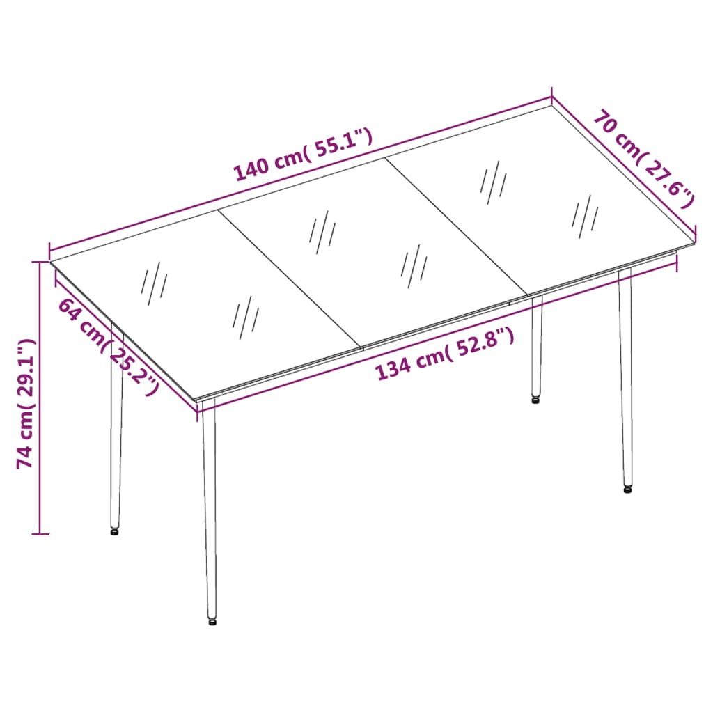 5 Piece Garden Dining Set Black PVC Rattan