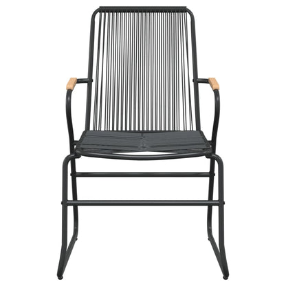 7 Piece Garden Dining Set Black PVC Rattan