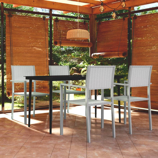 5 Piece Garden Dining Set White