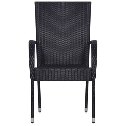 3 Piece Garden Dining Set Black