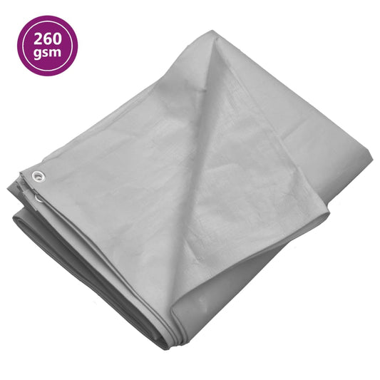Tarpaulin 260 g/m² 6x6 m Grey HDPE