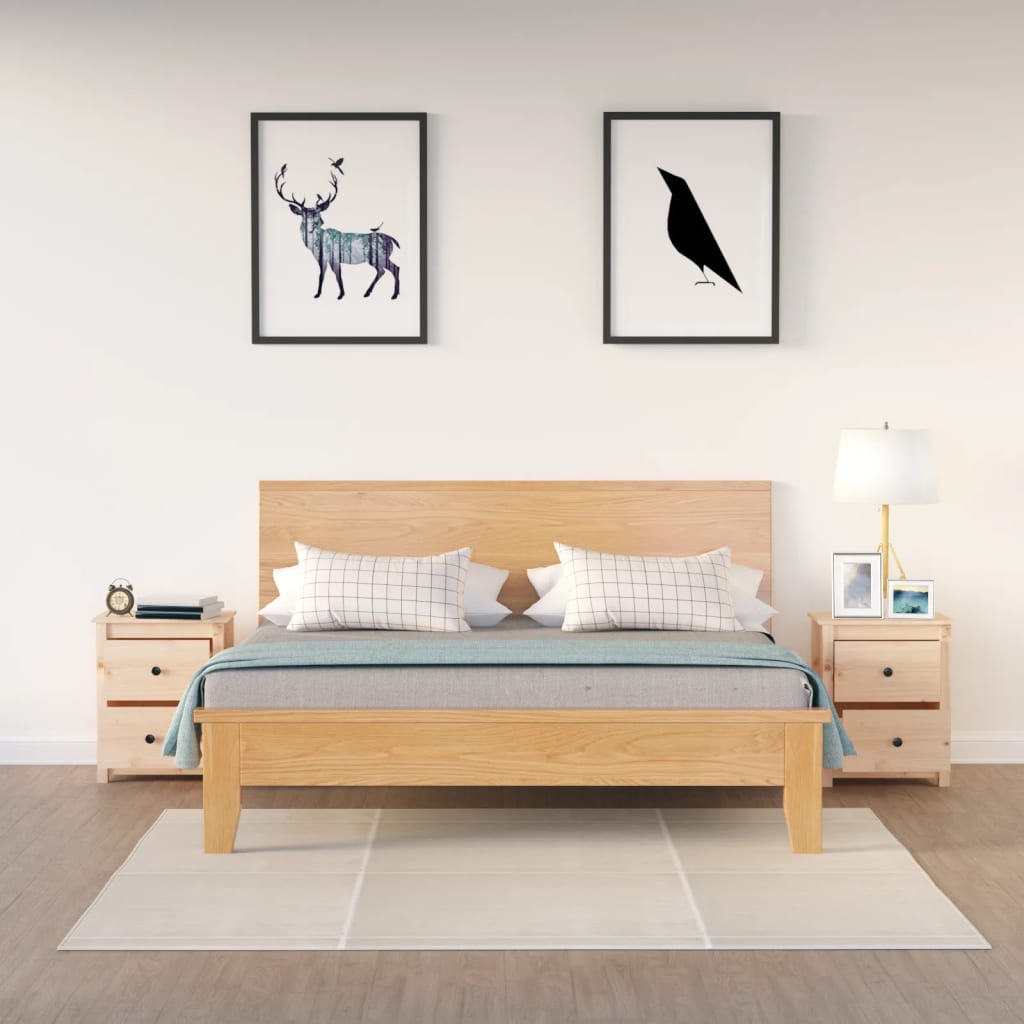 Bedside Cabinets 2 pcs 50x35x61.5 cm Solid Wood Pine