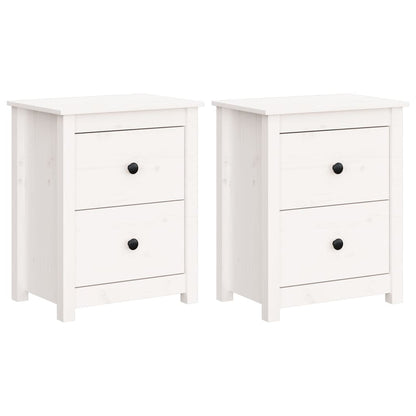Bedside Cabinets 2 pcs White 50x35x61.5 cm Solid Wood Pine