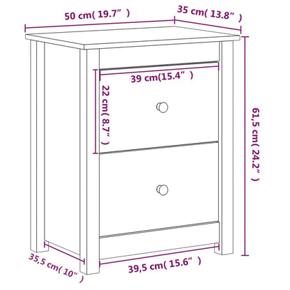 Bedside Cabinets 2 pcs Honey Brown 50x35x61.5 cm Solid Wood Pine