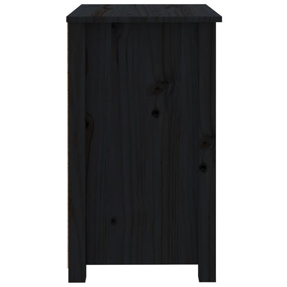 Bedside Cabinet Black 50x35x61.5 cm Solid Wood Pine