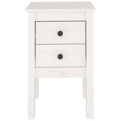 Bedside Cabinet White 40x35x61.5 cm Solid Wood Pine