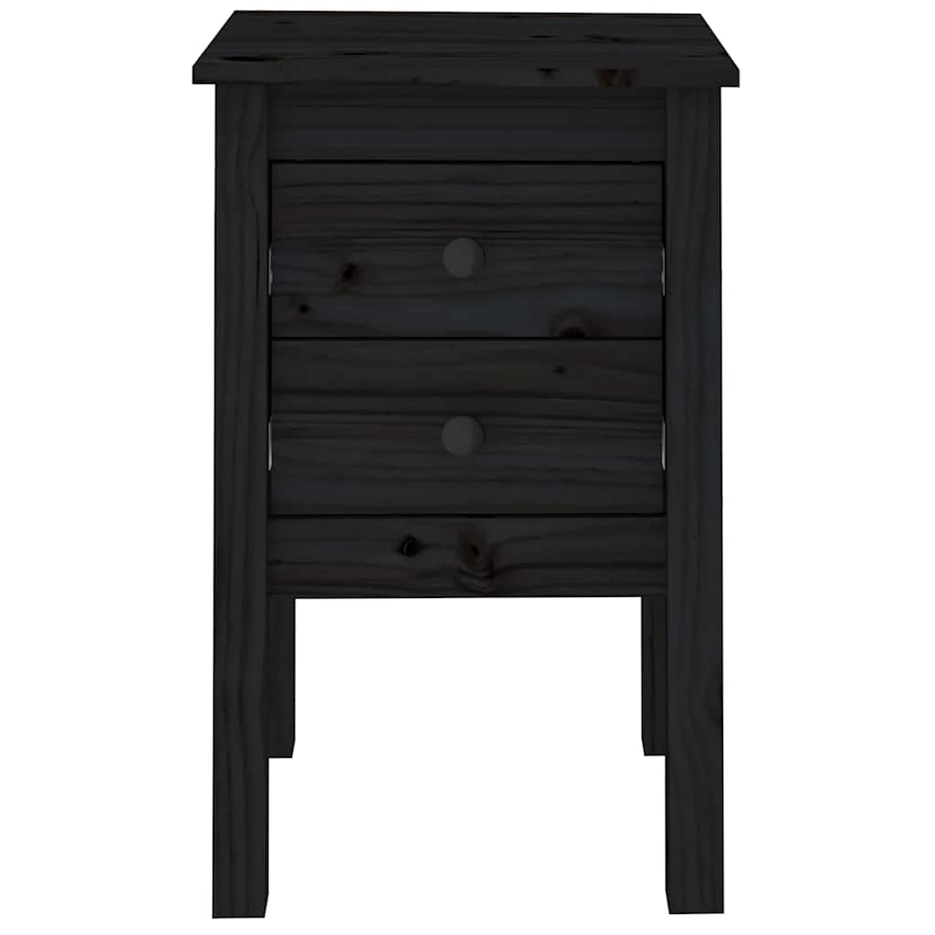 Bedside Cabinets 2 pcs Black 40x35x61.5 cm Solid Wood Pine