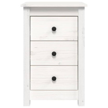Bedside Cabinet White 40x35x61.5 cm Solid Wood Pine