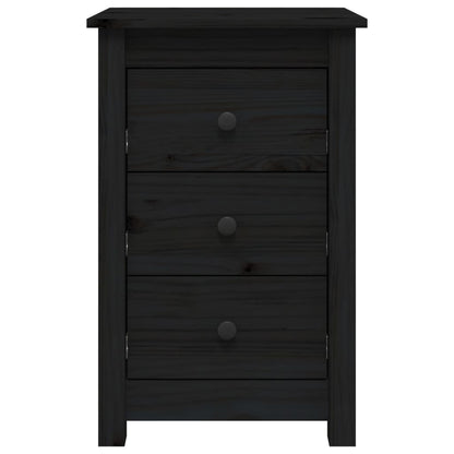 Bedside Cabinets 2 pcs Black 40x35x61.5 cm Solid Wood Pine