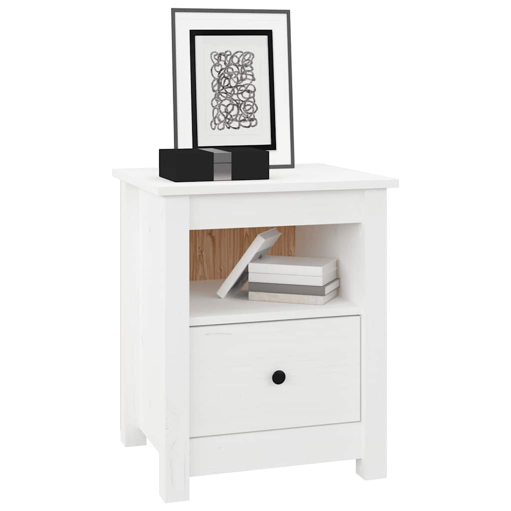 Bedside Cabinets 2 pcs White 40x35x49 cm Solid Wood Pine