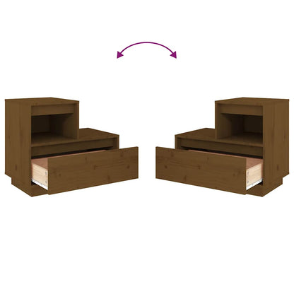 Bedside Cabinets 2 pcs Honey Brown 60x34x51 cm Solid Wood Pine