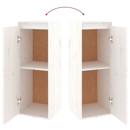 TV Cabinets 2 pcs White Solid Wood Pine