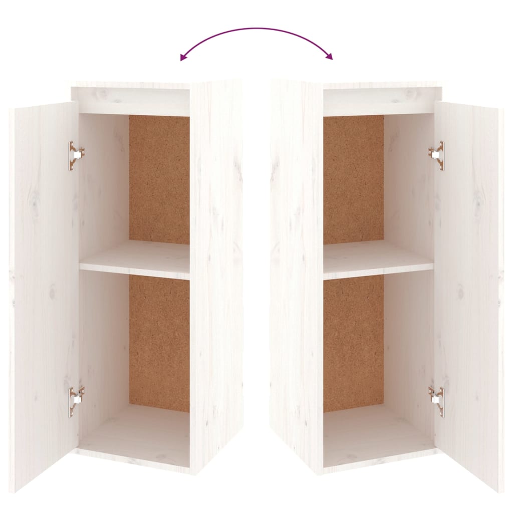 TV Cabinets 6 pcs White Solid Wood Pine