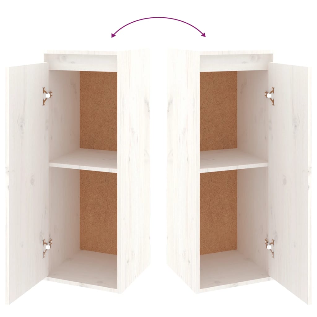 TV Cabinets 4 pcs White Solid Wood Pine