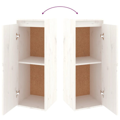 TV Cabinets 4 pcs White Solid Wood Pine