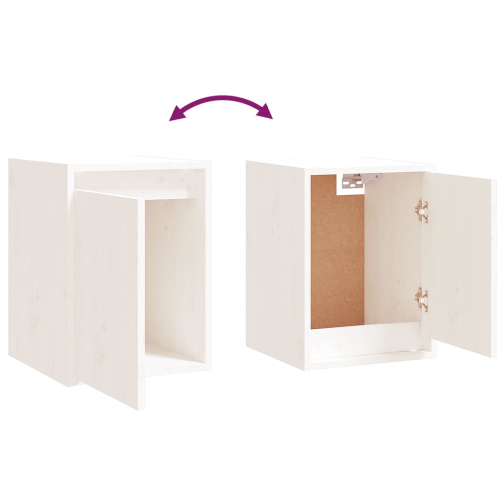 TV Cabinets 5 pcs White Solid Wood Pine