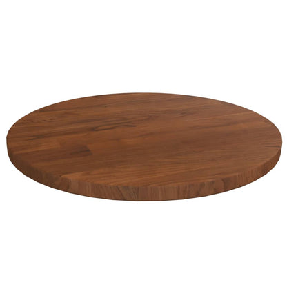 Round Table Top Dark Brown Ø30x1.5 cm Treated Solid Wood Oak