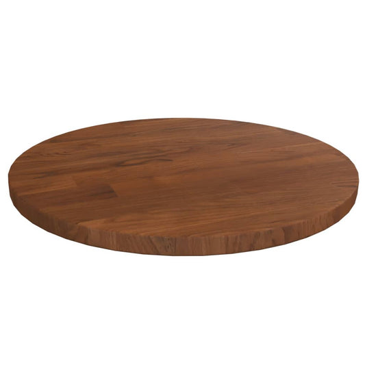Round Table Top Dark Brown Ø30x1.5 cm Treated Solid Wood Oak