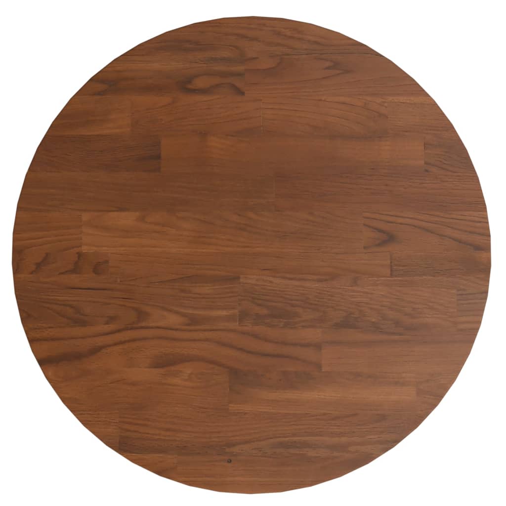 Round Table Top Dark Brown Ø30x1.5 cm Treated Solid Wood Oak