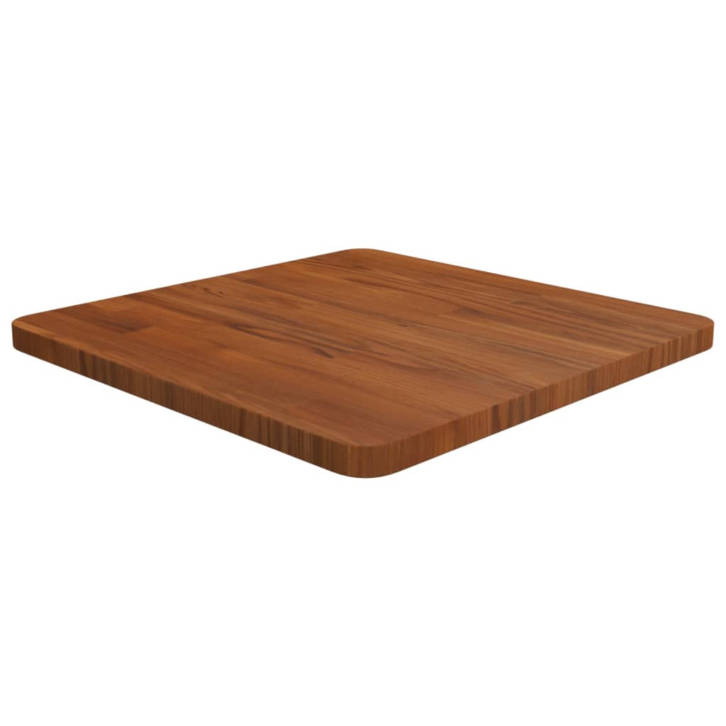 Square Table Top Dark Brown 50x50x2.5cm Treated Solid Wood Oak