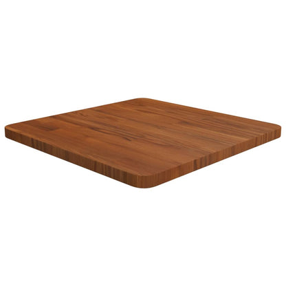 Square Table Top Dark Brown 50x50x2.5cm Treated Solid Wood Oak