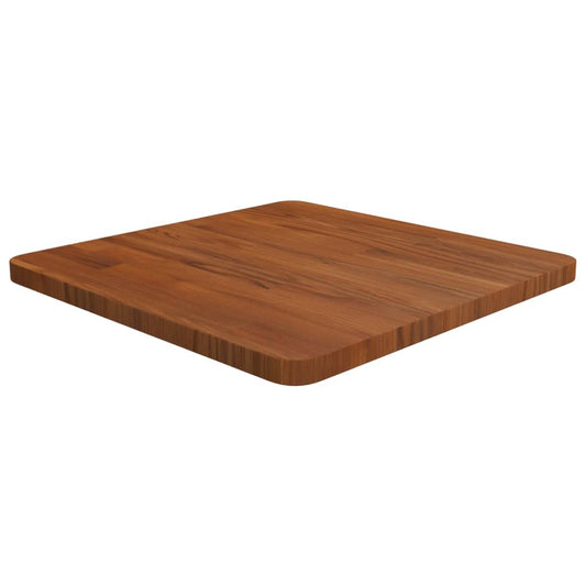 Square Table Top Dark Brown 50x50x2.5cm Treated Solid Wood Oak