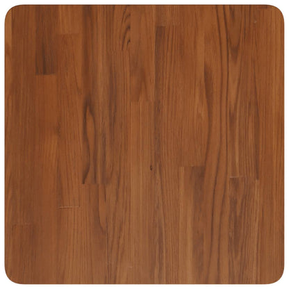 Square Table Top Dark Brown 50x50x2.5cm Treated Solid Wood Oak
