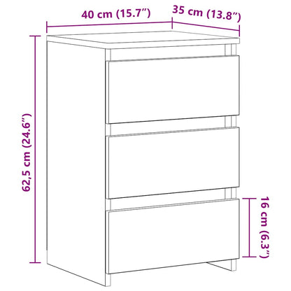 Bed Cabinets 2 pcs Smoked Oak 40x35x62.5 cm Engineered Wood