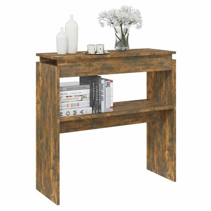 Console Table Smoked Oak 80x30x80 cm Engineered Wood