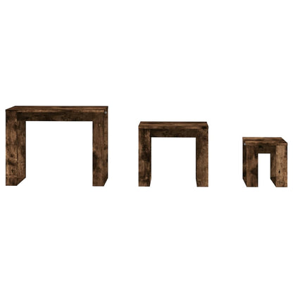 Nesting Tables 3 pcs Smoked Oak Engineered Wood