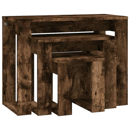 Nesting Tables 3 pcs Smoked Oak Engineered Wood