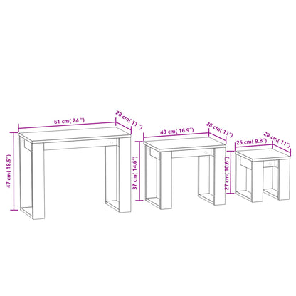Nesting Tables 3 pcs Grey Sonoma Engineered Wood