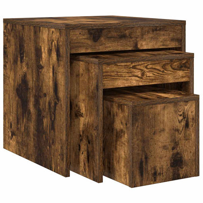 Nesting Tables 3 pcs Smoked Oak Engineered Wood