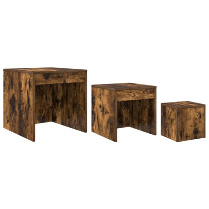Nesting Tables 3 pcs Smoked Oak Engineered Wood