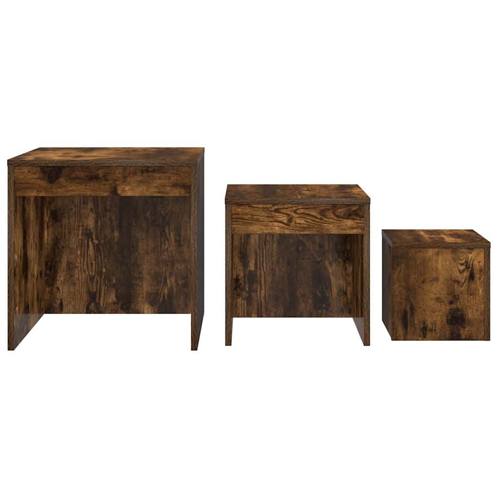 Nesting Tables 3 pcs Smoked Oak Engineered Wood
