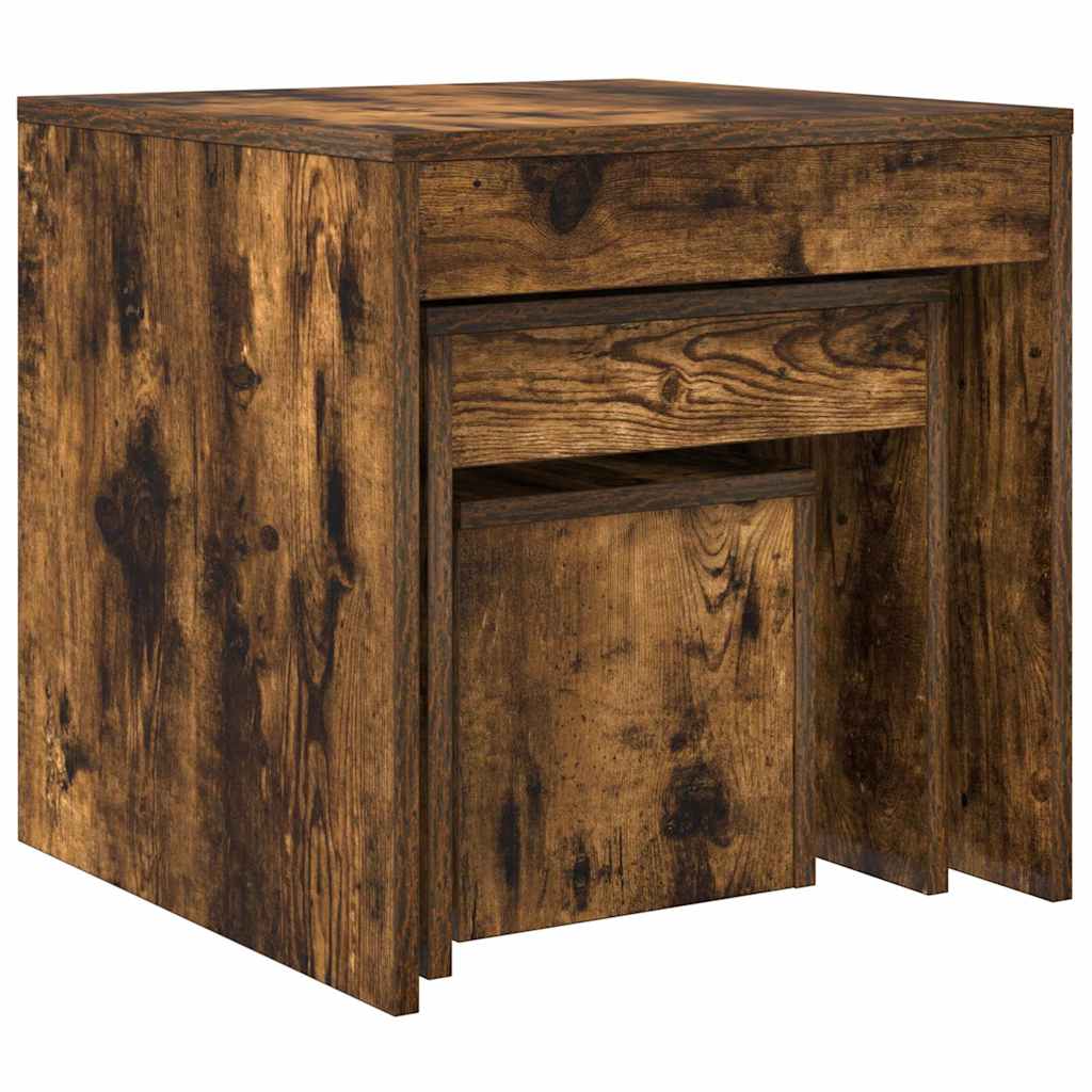 Nesting Tables 3 pcs Smoked Oak Engineered Wood