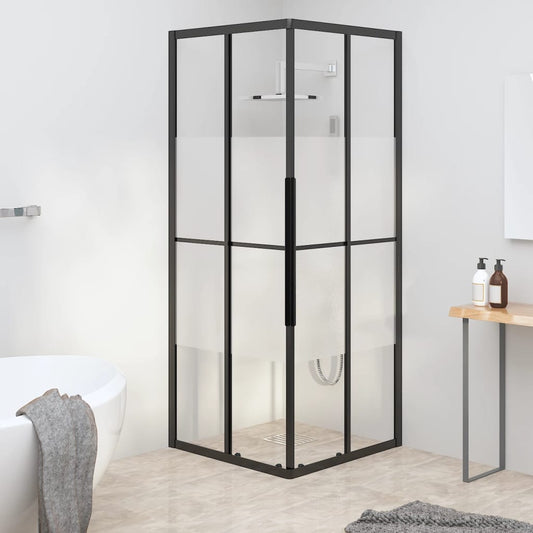 Shower Cabin Half Frosted ESG 80x80x180 cm Black