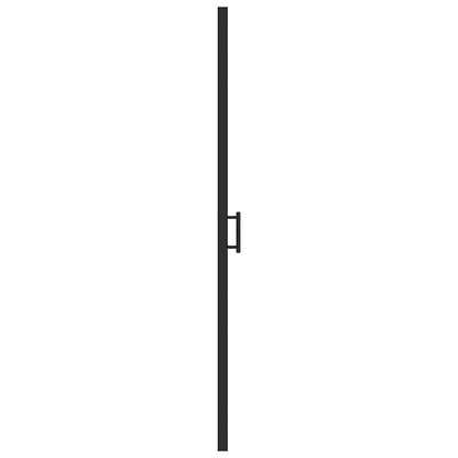 Shower Door 100x178 cm Half Frosted Tempered Glass Black