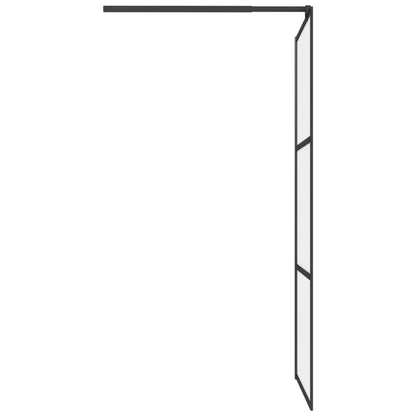 Walk-in Shower Wall 80x195 cm Frosted ESG Glass Black