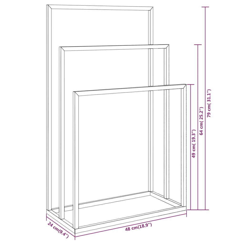 Freestanding Towel Rack Gold 48x24x79 cm Iron