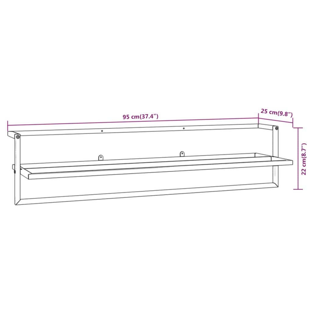 Towel Rack White 95x25x22 cm Iron