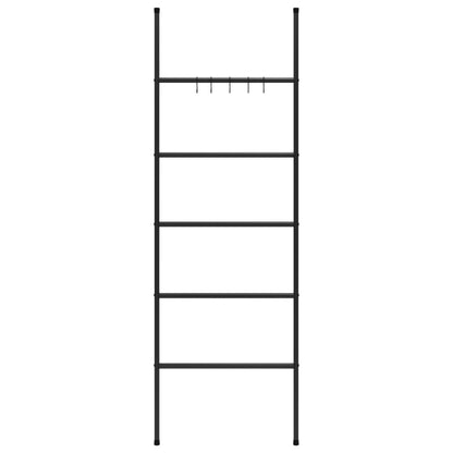 Towel Rack Ladder with 5 Tiers Black 58x175 cm Iron